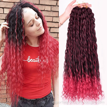 24Inch Kinky Curly Water deep Wave Crochet Hair Soft Long Braiding Hair Ocean Wave Wavy Water Braiding Synthetic Hair Extensions